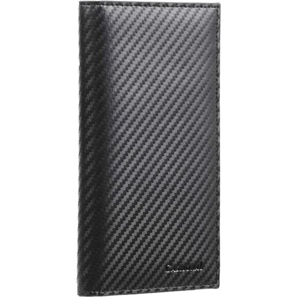 Premium Leather Checkbook Cover Black Carbon - Picture 1 of 6